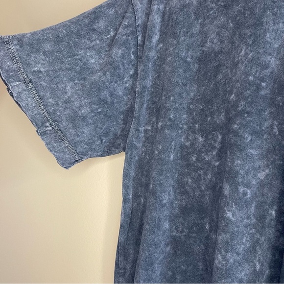 Free People Gray Acid Relaxed Fit Short Sleeve Tee with Crew Neck - Picture 2 of 7